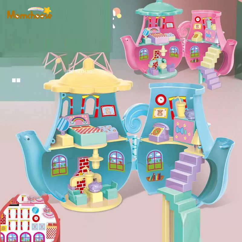 MOMCHOOSE Bộ Đồ Chơi Xếp Hình Ngôi Nhà Gạch Giáo Dục Sớm Cho Bé
