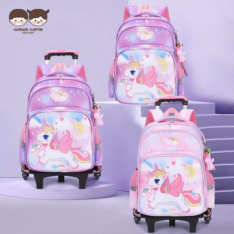 Ba Lô Đi Học Có Bánh Xe Kéo Tiện Lợi Dành Cho Bé Lớp 1-6