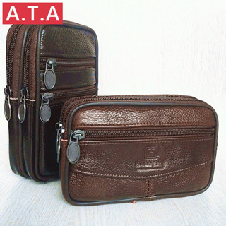  A.T.A Túi Da Bò Đựng Điện Thoại Đeo Thắt Lưng Đa Năng Cho Nam 