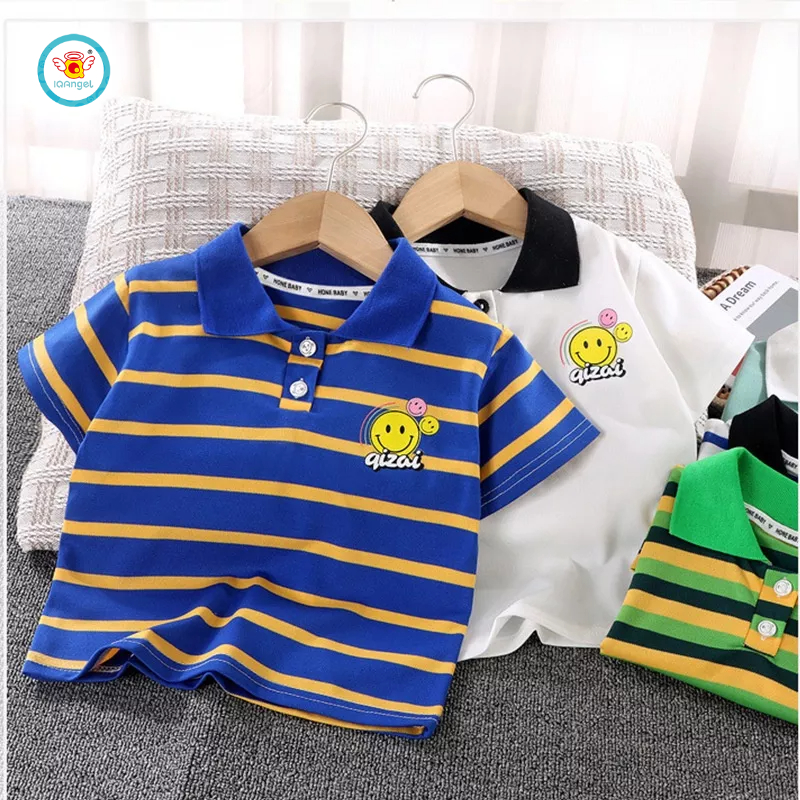 Áo polo IQ ANGEL tay ngắn thời trang đơn giản cho bé