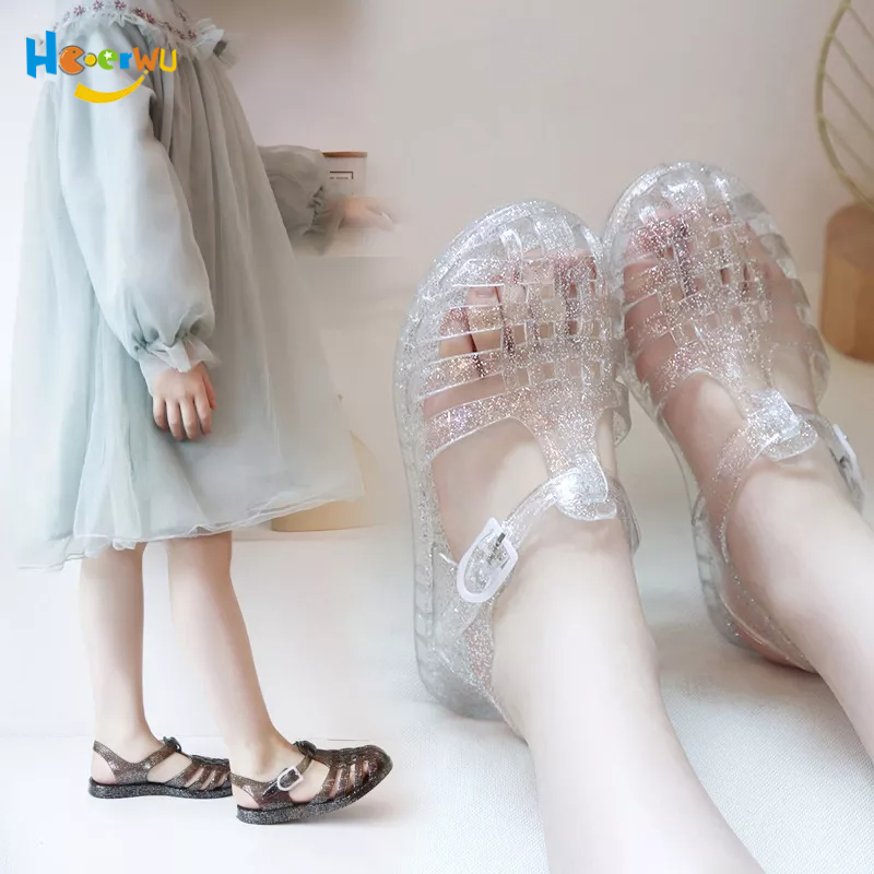 Haoerwu Xăng đan Nhựa Thiết Kế Mới Đơn Giản Thời Trang Theo Phong Cách Hàn Quốc