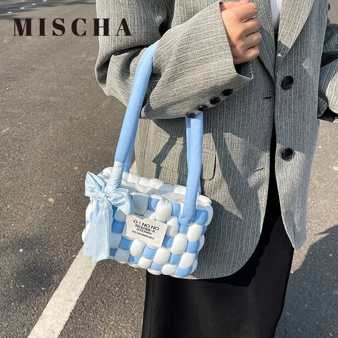 Mischa Túi Đeo Vai Dệt Tay Thời Trang Mới Với Thiết Kế Ván Trượt niche Đơn Giản Dễ Phối Đồ