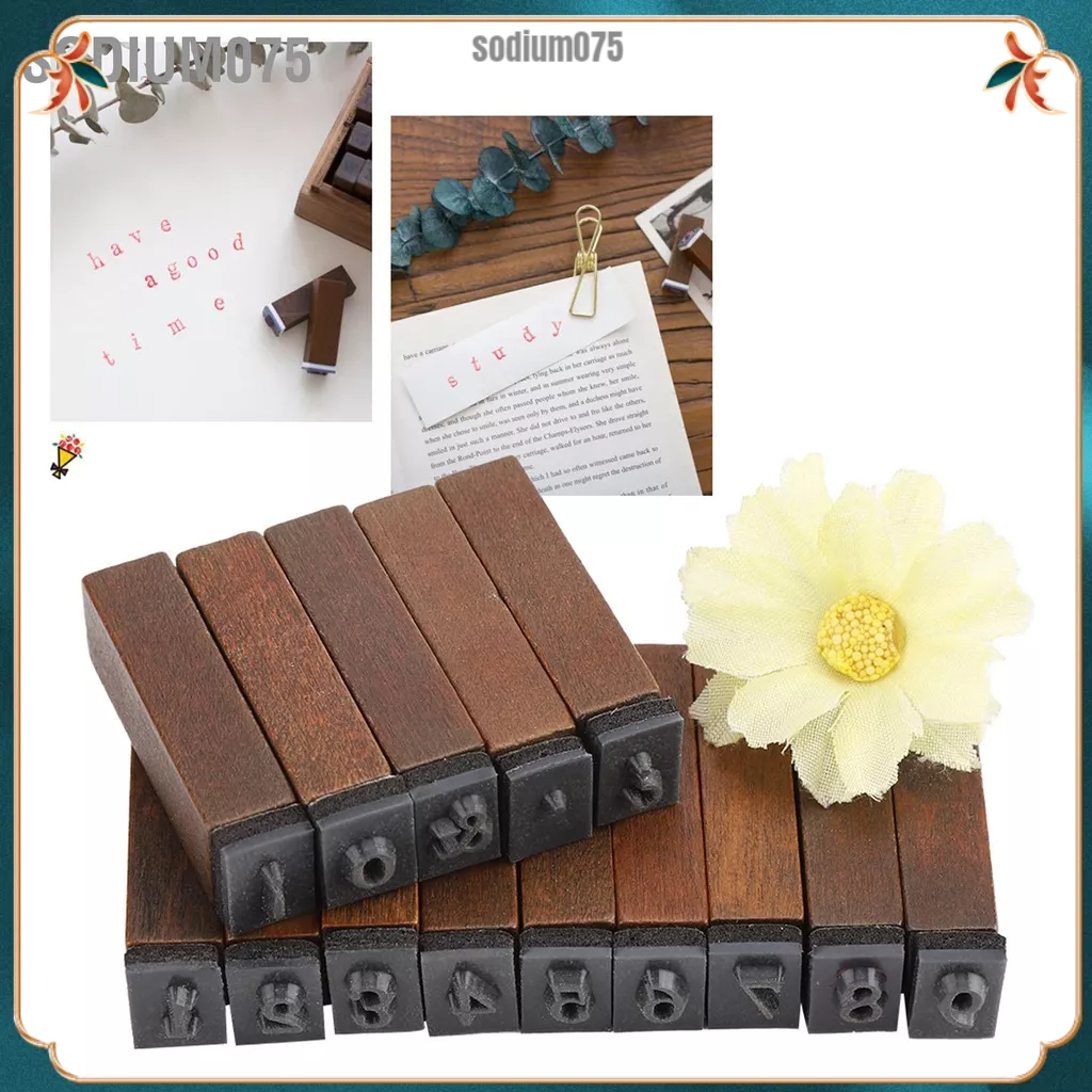 Bộ 70 Con Dấu Gỗ In Chữ Cái Và Số Chống Trượt Thoải Mái Cho Nhật Ký / Thẻ Thủ Công