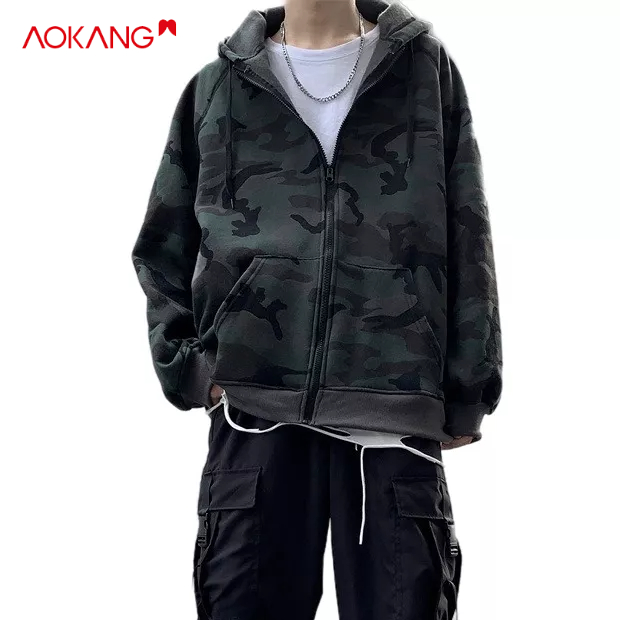 Áo khoác AOKANG họa tiết rằn ri phong cách Hàn Quốc thời trang xuân thu cho nam nữ