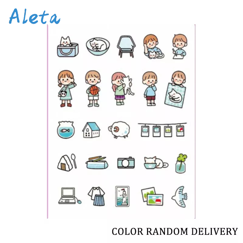 Aleta Băng Keo Dán Nhỏ Họa Tiết Biểu Tượng Cảm Xúc Dễ Thương Trang Trí Điện Thoại Di Động Sổ Tay Sổ Nhật Ký DIY