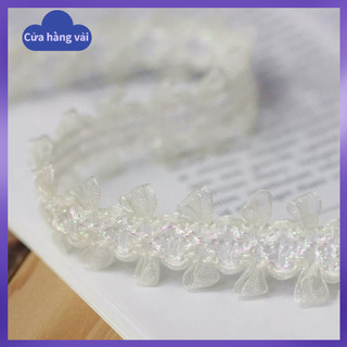 Cuộn vải ren tuyết rộng 2.2cm làm đồ thủ công diy