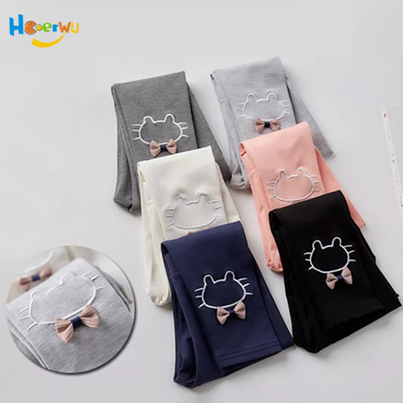 Haoerwu Quần Legging Mỏng Mềm Mại Thoải Mái Thoáng Khí In Họa Tiết Hoạt Hình Cho Bé Gái