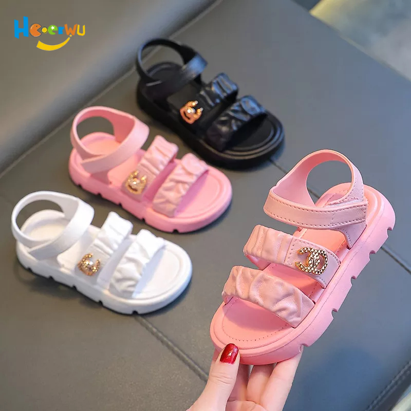 Haoerwu sandal bé gái Xăng đan Công Chúa Đế Mềm Chống Trượt Thời Trang Mùa Hè Hàn Quốc Cho Bé Gái