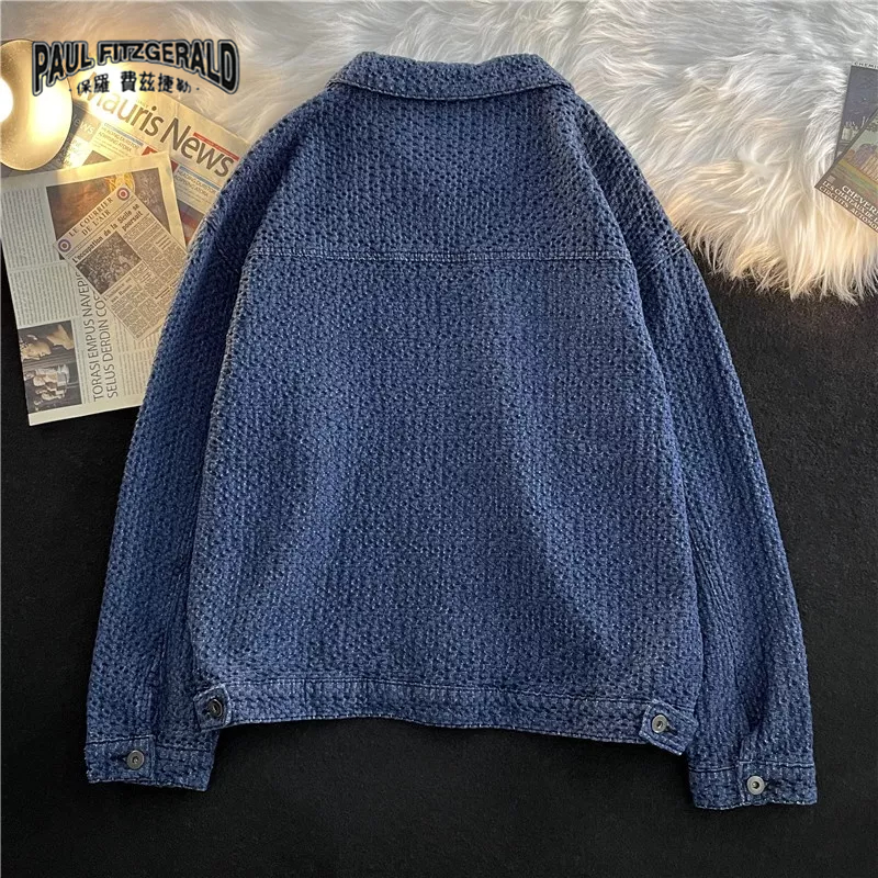 Áo Khoác denim Dáng Rộng Phong Cách hip hop Đường Phố Cá Tính Cho Nam