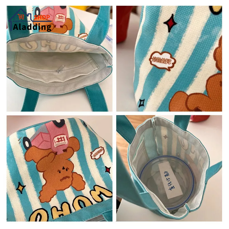 AladdingTúi Xách Vải canvas In Họa Tiết graffiti Dễ Thương Phong Cách Hàn Quốc Cho Mẹ Bỉm Sữa