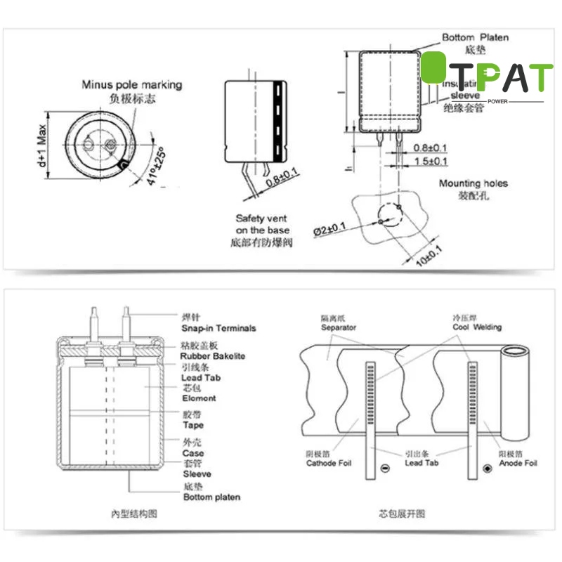 Tụ Điện Bằng Nhôm 4700uf 6800uf 8200uf 1,0000UF 12,000uf 15,000uf 22000uf 50v 63v 80v 100v