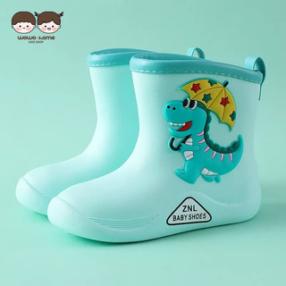 WO·WO Giày Bốt Đi Mưa Chống Trượt Không Thấm Nước Hình Khủng Long Nhỏ Dễ Thương Cho Bé Gái Lớn Tuổi