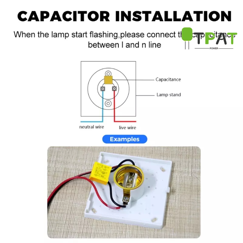 Tụ Điện Thông Minh 0.1 UF0.22 UF 0.33 UF 0.47 UF  2.2 UF 3.3 UF275VAC 300VAC Chất Lượng Cao