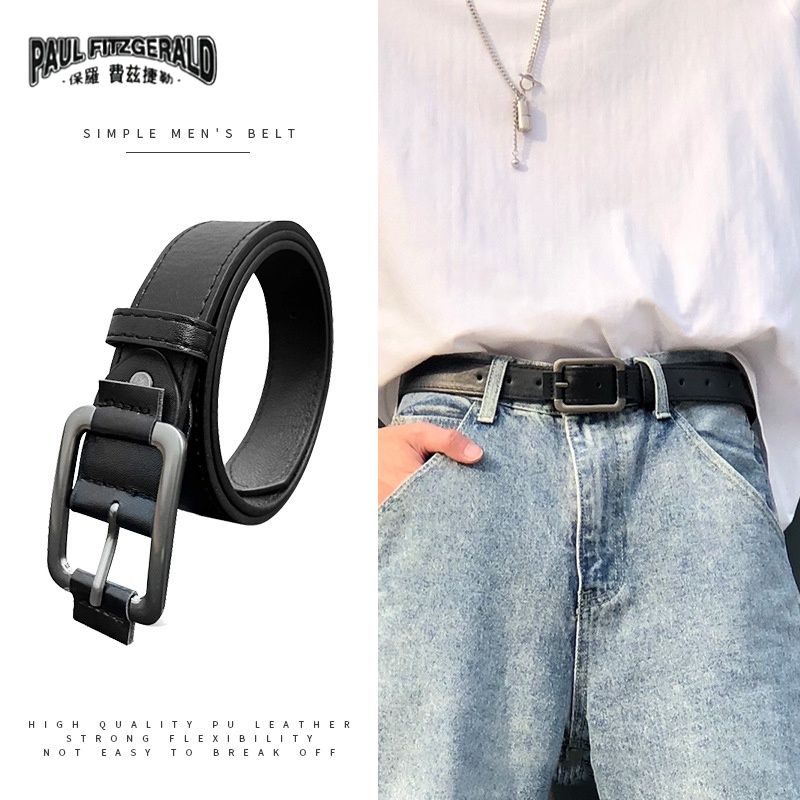 Dây thắt lưng PAUL FITZGERALD phong cách Hàn Quốc thời trang đơn giản dành cho nam