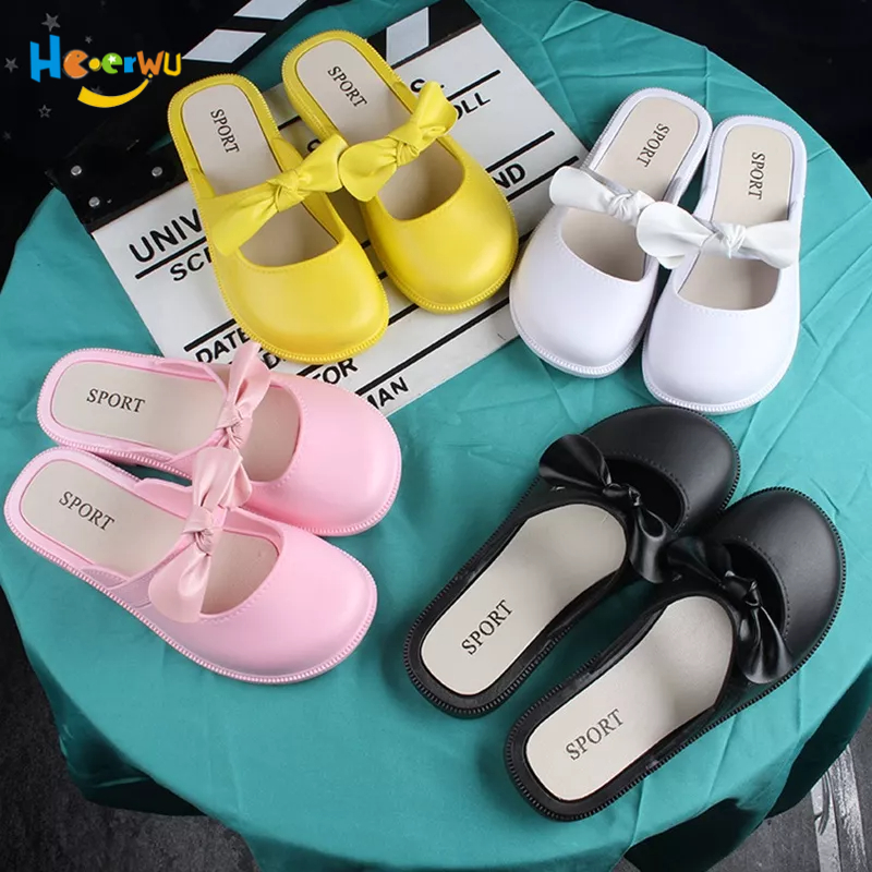 Xăng đan Đính Tai Thỏ Màu Trơn Thời Trang Xinh Xắn Cho Bé Gái