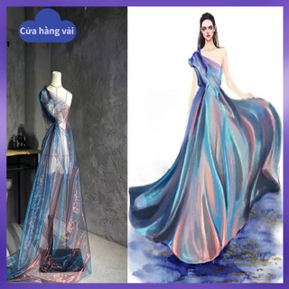 Cuộn Vải organza Hai Màu gradient Sáng Tạo 0.5m * 1.5m