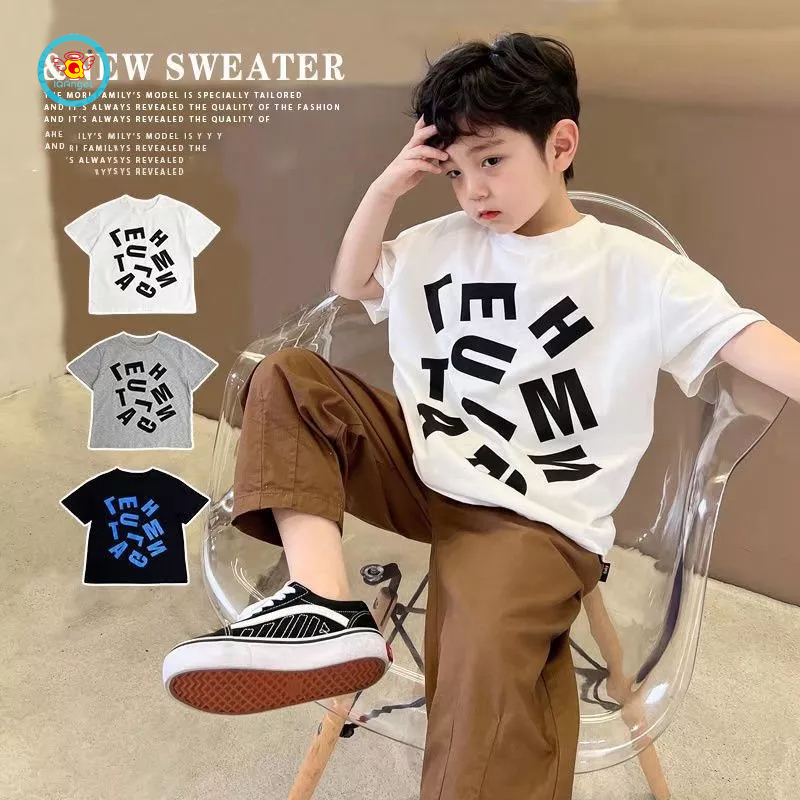 Áo thun IQ ANGEL tay ngắn cổ tròn dáng rộng phong cách Harajuku thời trang mùa hè cho nam