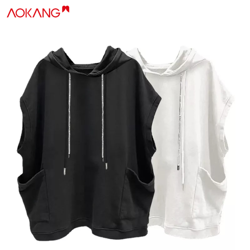 Áo hoodie AOKANG không tay nhiều túi màu sắc thời trang mùa hè cho nam