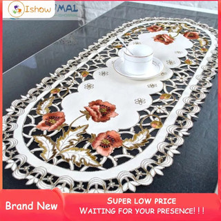 Khăn trải bàn 40*85cm phối họa tiết hoa thanh lịch dùng trang trí nội thất