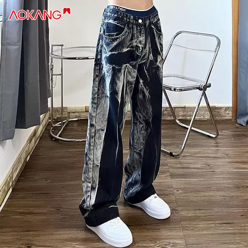 Quần Jean Nhuộm Màu Phong Cách hip hop Thời Trang Cho Nam