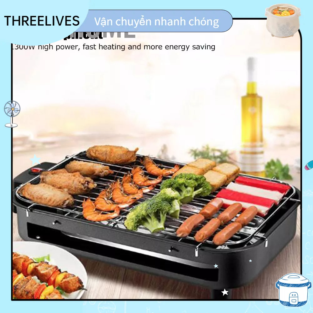 EasyHome Máy nướng BBQ bằng điện không khói thép gỉ dính dùng cho gia đình Phích cắm AU 220V