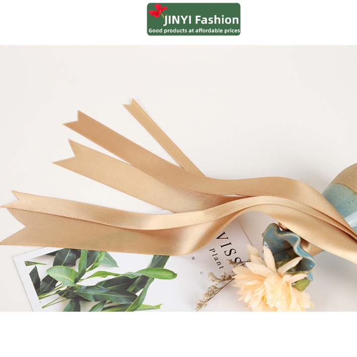 Cuộn Dây Ruy Băng Vàng Dài 22M*0.6/1.5/2.5/4Cm Trang Trí Hộp Quà Cưới