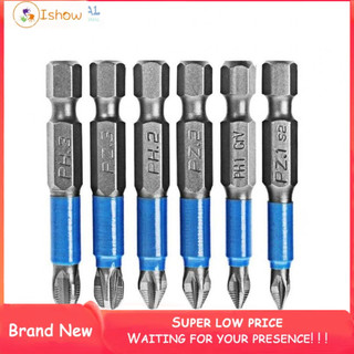 ⚡hot sale⚡24 hours delivery 6pcs non-slip screwdriver bit set electric impact 50mm ph1/ph2/ph3/pz1/pz2/pz3-ishow