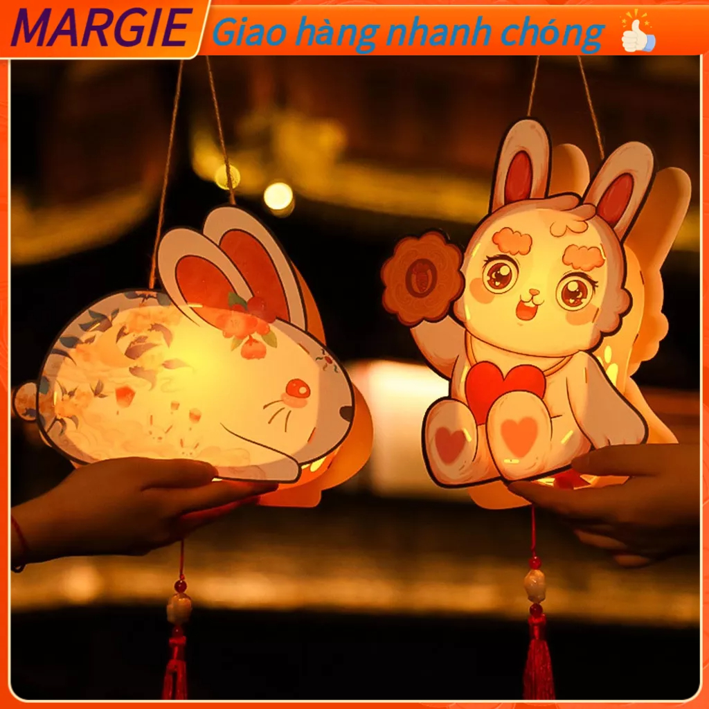 MARGIE 2023 Thỏ Năm Hoạt Hình Cung Hoàng Đạo Động Vật Đèn Lồng Bunny Tua Rua Mặt Dây Chuyền Tiệc Mới Trang Trí Nhà
