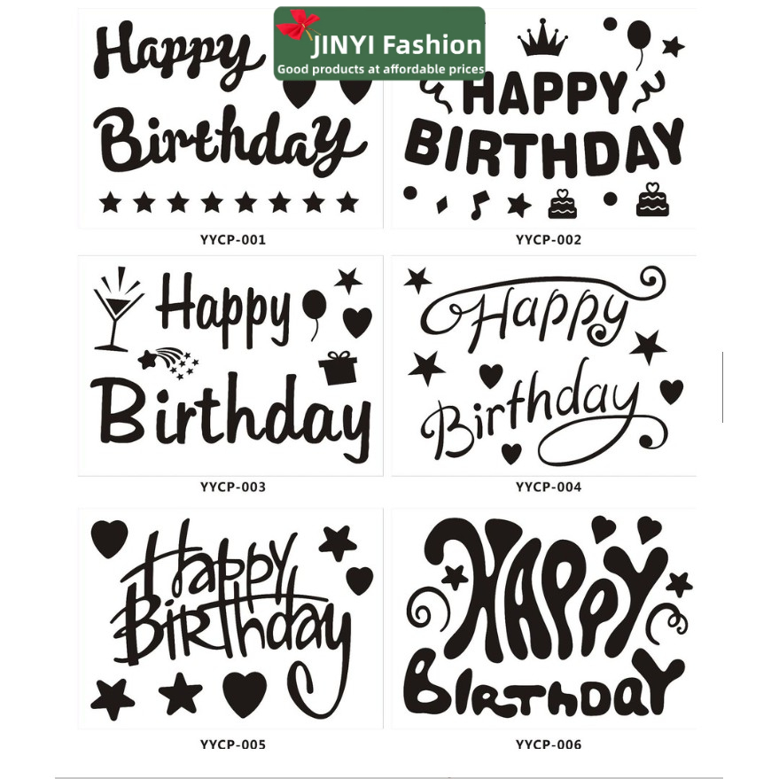 1 Nhãn Dán Trang Trí Sinh Nhật Cỡ Nhỏ 5-20 Inch Bobo