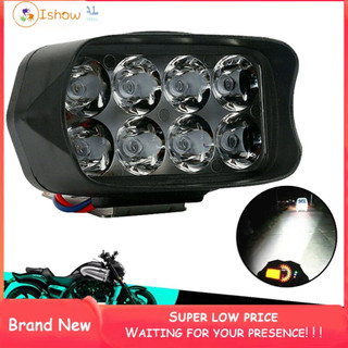 Đèn Pha Xe Máy 8 Bóng Led Chống Nước Ip68 6000k 1200lm 80x50mm