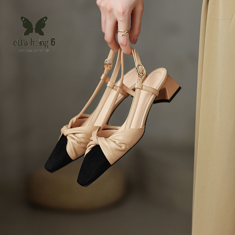 ✨ Giao Hàng Nhanh Sandal Cao Gót Vừa Phong Cách Hàn Quốc Cho Nữ xia fangtou