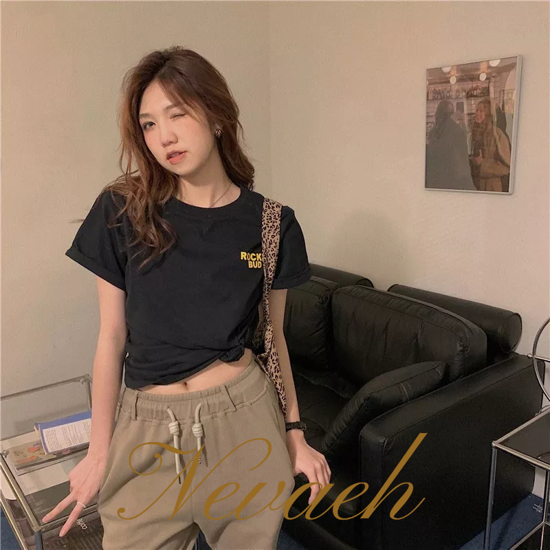 Áo Thun Ngắn Tay Dáng Rộng In Họa Tiết Thời Trang Hàn Quốc Cho Nữ