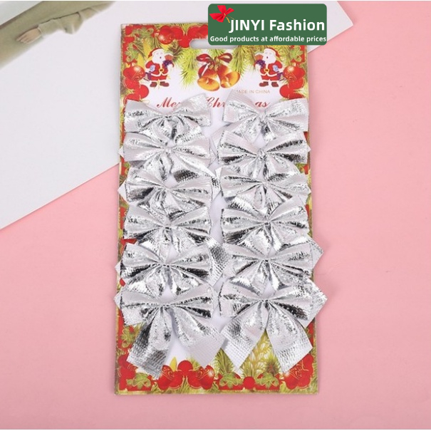 Bộ 12 Nơ Trang Trí Cây Thông Giáng Sinh/ Năm Mới