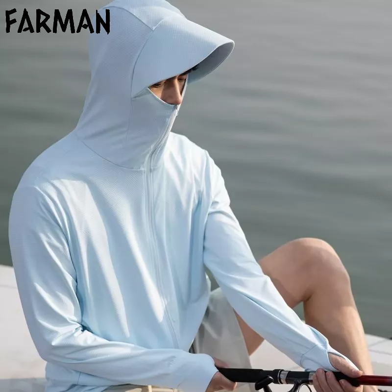 FARMAN Áo Khoác Chống Nắng Tia UV Bằng Lụa Lạnh Mỏng Thoáng Khí Thời Trang Mùa Hè Hàng Mới 2023 Dành Cho Bạn Nam
