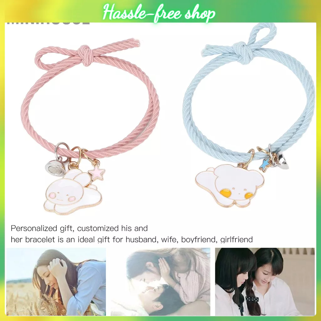 MiniHouse 2 Chiếc Từ Tính Vòng Tay Cặp Đôi Bunny Thu Hút Lẫn Nhau Các Mối Quan Hệ Cho Người Bạn Thân Nhất Trai Gái