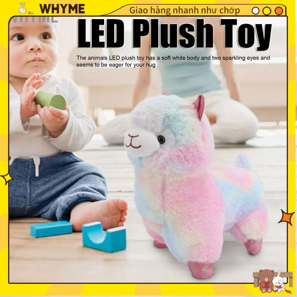Thú Nhồi Bông Hình Động Vật Mềm Có Đèn LED Phát Sáng 13in