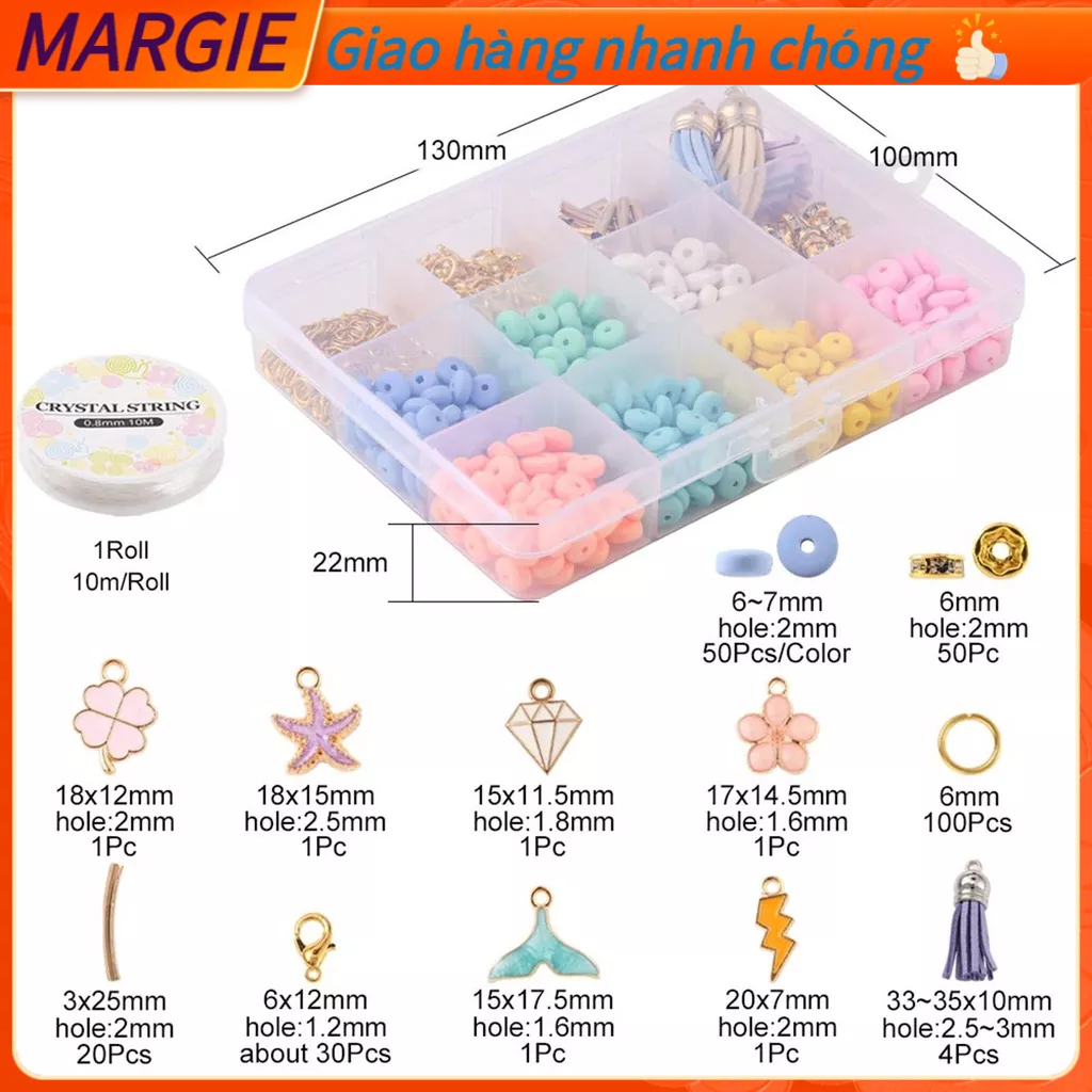 MARGIE Đất Sét Mềm Hạt Bộ Bốn Mặt Hoa Vòng Tròn DIY Kết Hợp Thủ Công Nhiều Màu Sắc Dễ Thương
