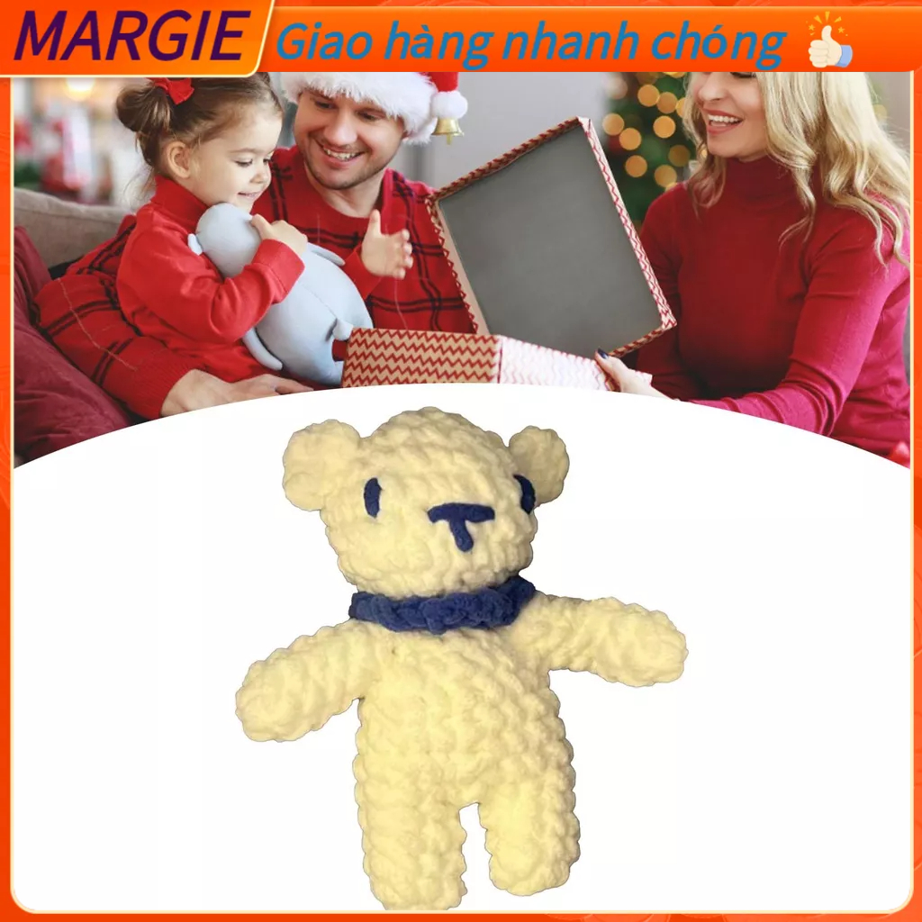 MARGIE Bộ Gấu Móc cho Trẻ Em Người Lớn Tự Làm Tay Đan Bông Động Vật Hội Thảo Thủ Công