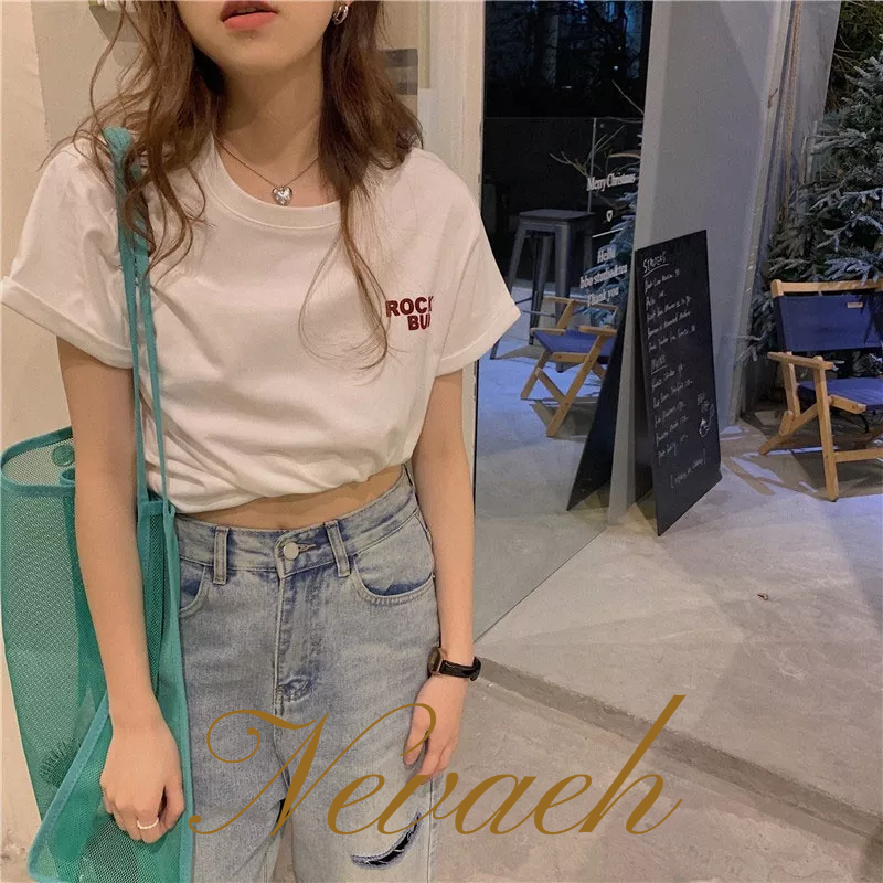 Áo Thun Ngắn Tay Dáng Rộng In Họa Tiết Thời Trang Hàn Quốc Cho Nữ