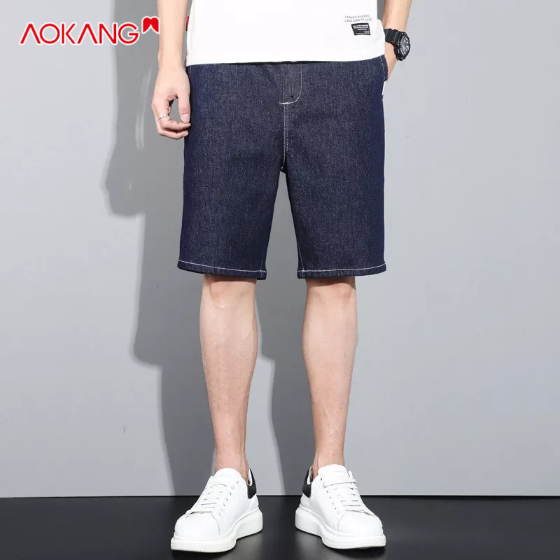 Quần short denim AOKANG phối túi dây rút thời trang mùa hè 2023 cho nam