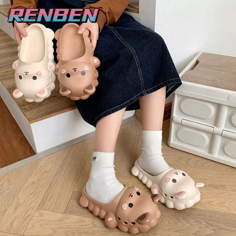 Xăng đan RENBEN đế dày chống trượt họa tiết hoạt hình dễ thương thời trang cho nữ