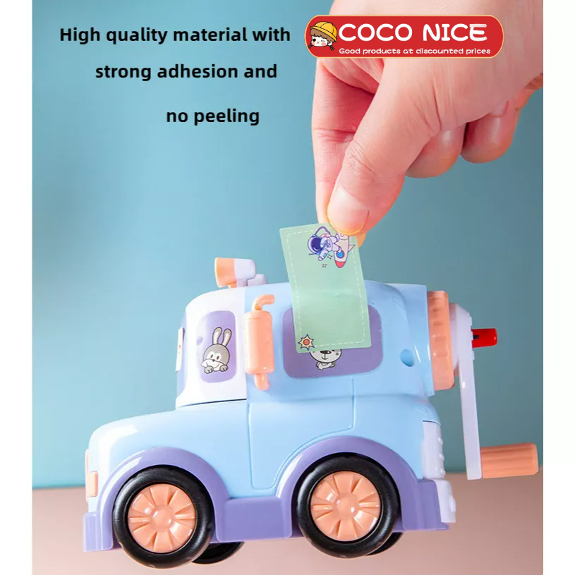 Cuộn 280 Nhãn Dán Ghi Tên Chống Thấm Nước Họa Tiết Hoạt Hình Dành Cho Học Sinh