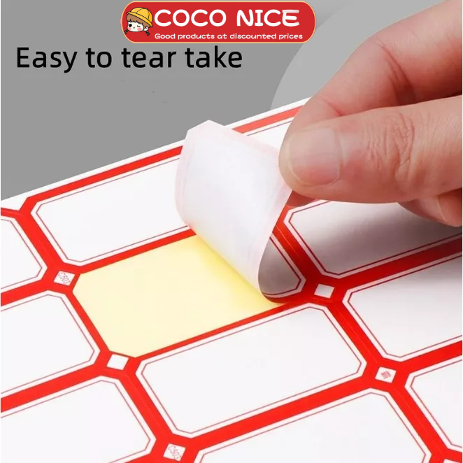 Nhãn Dán Ghi Tên Tự Dính Màu Đỏ Đa Năng