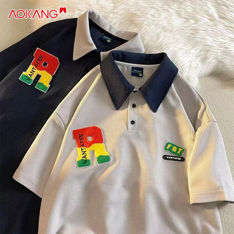 Áo Thun POLO Dáng Rộng Tay Dài Thời Trang Mùa Thu 2023In Dễ Phối Đồ Phong Cách Harajuku Trẻ Trung Cho Nam