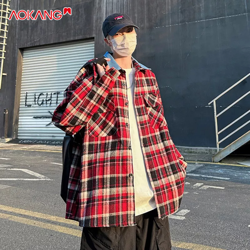 Áo Sơ Mi Nam Dài Tay Sọc Ca Rô Màu Sắc retro