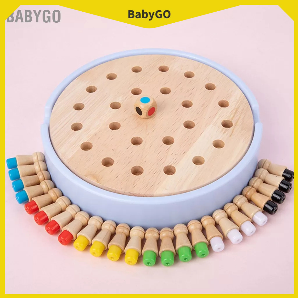● BabyGo Bộ Nhớ Trận Đấu Dính Cờ Vua Bằng Gỗ Màu Bảng Giáo Dục Sớm Trí Thông Minh Phát Triển Logic Đồ Chơi