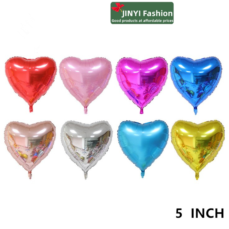 Bong Bóng Nhôm Hình Trái Tim 5 Inch Dùng Trang Trí Tiệc Sinh Nhật