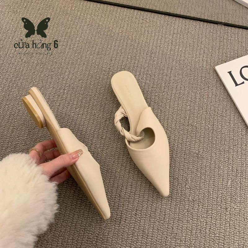 🙌 Dép Bít Mũi Nhọn Đế Bằng Phong Cách Pháp Thời Trang Xuân Hè Hàng Mới 2023