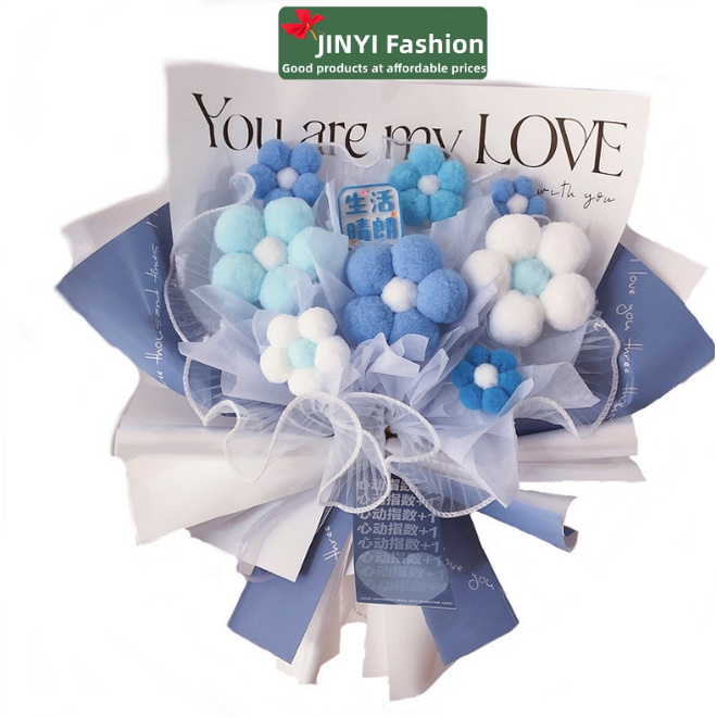 Set 10 Quả Bông Nhiều Màu Sắc Dùng Trang Trí Thủ Công