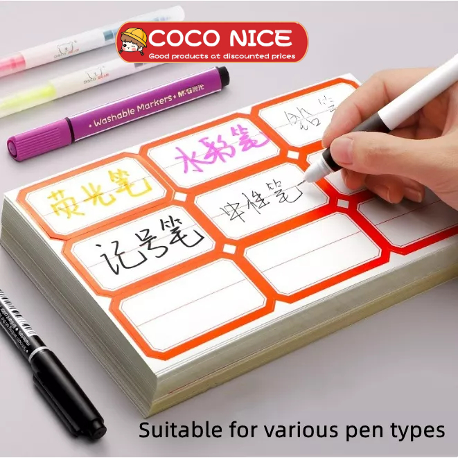 Nhãn Dán Ghi Tên Tự Dính Màu Đỏ Đa Năng